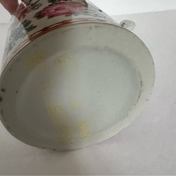 Vintage Japanese Tea Pot Lowestoft Hand Painted White with Flowers - Picture 5 of 16